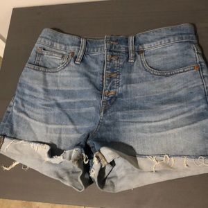 High Rise Light Wash Madewell denim shorts